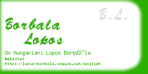 borbala lopos business card